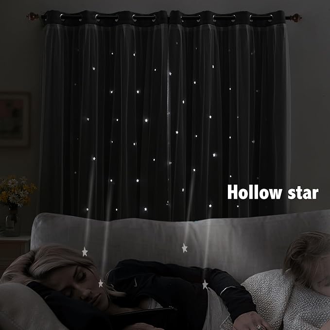 indistar Star Cutout Kids Window Blackout Curtains - Image 3