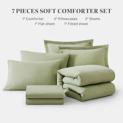 full size comforter sets-7 pieces ultra soft bed on a desk or shelf