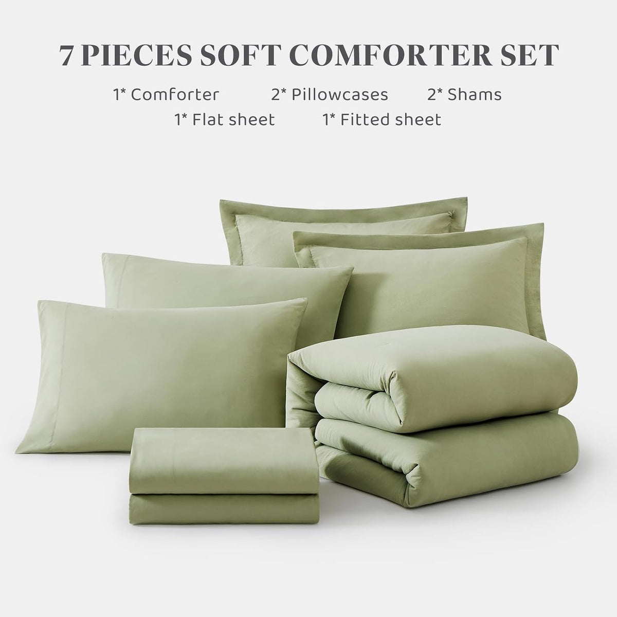 king size comforter set- 7 pieces prewashed bed on a desk or shelf