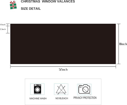 2 Panels Christmas Black Curtain Valances - Image 2