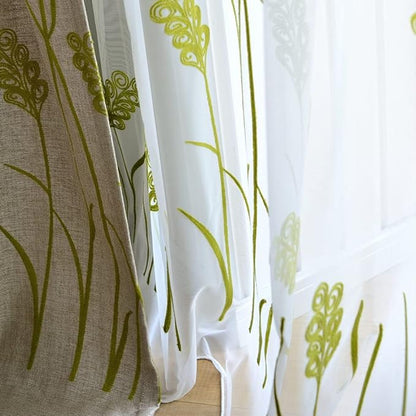 Melodieux Wheat Embroidery Sheer Curtain - Image 6