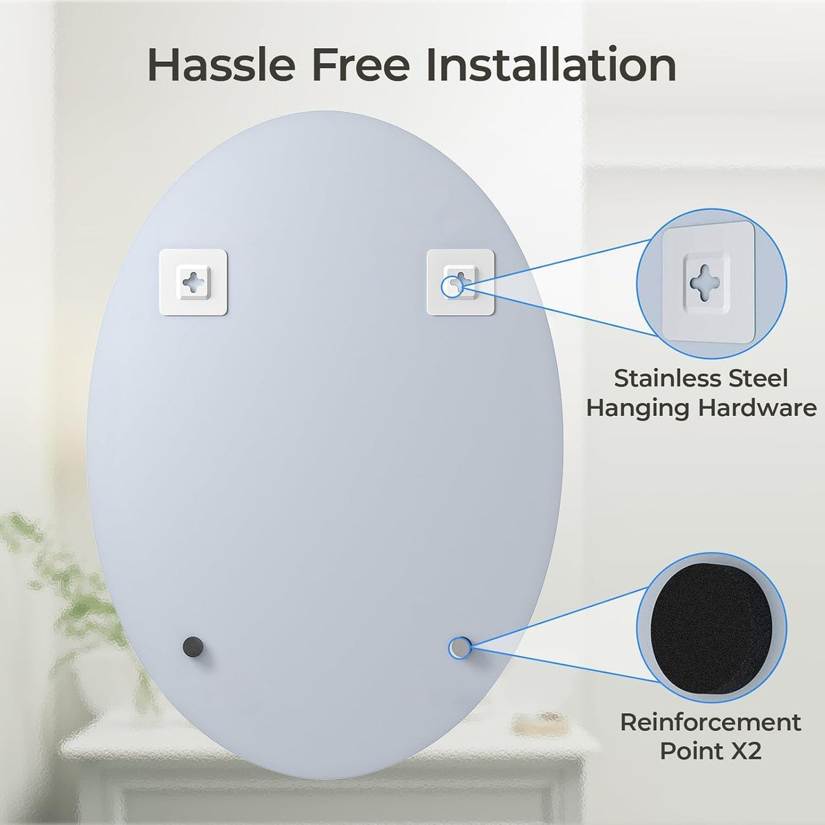 ushower bathroom mirror for over sink, 20x28 inch showing dimensions