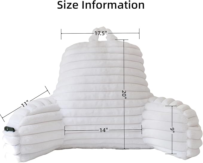 Yaoshuho Large Reading Pillow for Adults, Back Support Pillow for Sitting Up in - Image 2