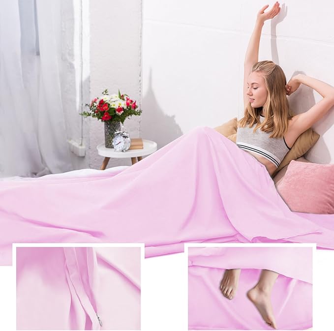 Sleeping Bag Liner, Travel Sheet & Adult Sleep Sack, Camping Sheets Travel - Image 4