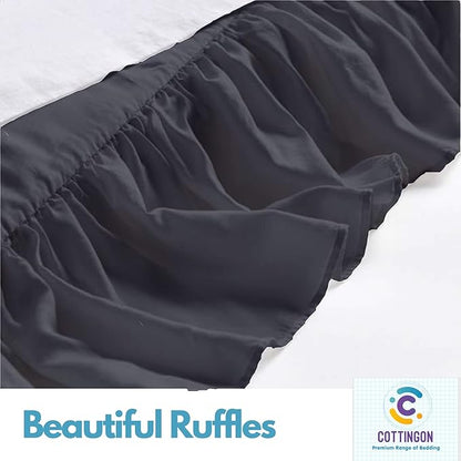 Ruffled Bed Skirt with Split Corners-Dust Ruffle - Image 4