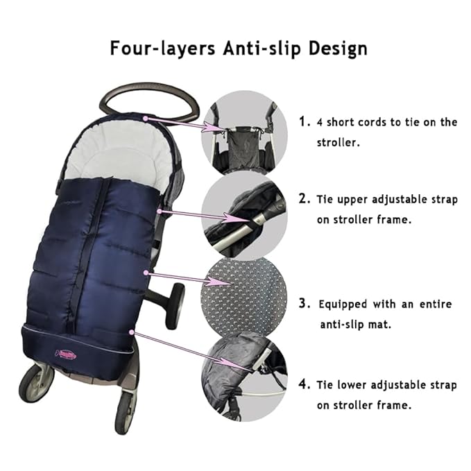 Go 3 Seasons Universal Stroller Footmuff, Warm Winter Bunting Bag - Image 5