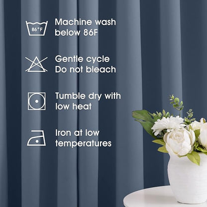 HOMEIDEAS Stone Blue Blackout Curtains 52 X 96 inches Long 2 Panels Room - Image 5