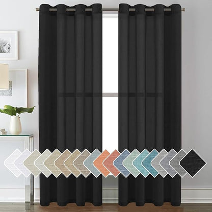 H.VERSAILTEX Linen Curtains Natural Blended Curtain Panels by HVERSAILTEX