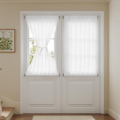 Anmao Non-See-Through Valance Kitchen Curtains 24 Inch Length 2 Panels Set - Image 5