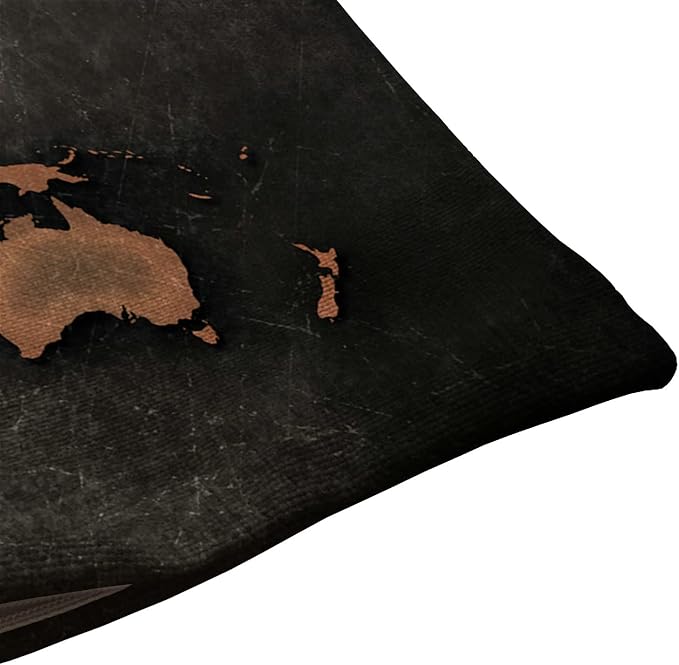 Solekla Pillow Covers Vintage Map on Black Background 12" x 20" Lumbar Pillow - Image 5