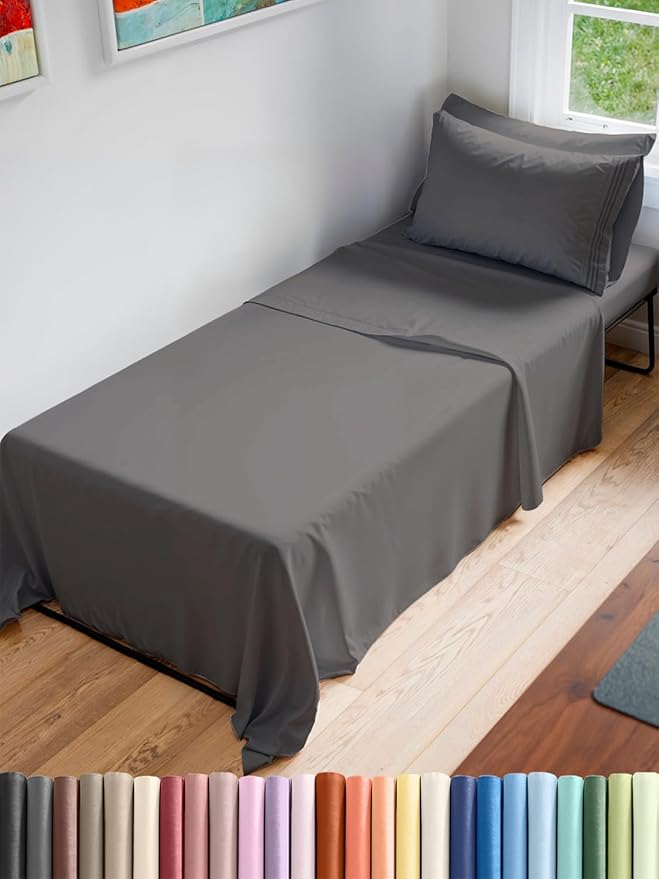 Cot Sheet Set 30” x 75” – 4 Piece Cot Size Narrow Twin Mattress Sheets – Ideal by CGKUnlimited