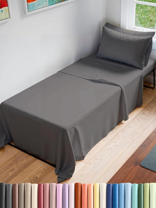 Cot Sheet Set 30” x 75” – 4 Piece Cot Size Narrow Twin Mattress Sheets – Ideal by CGKUnlimited