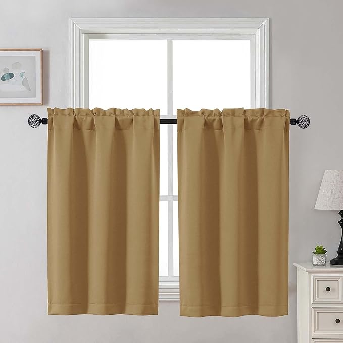 Gwine Short Curtains for Bedroom 45 Inches Long, Short Half Window Kitchen by Gwine