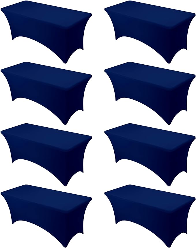 8-Pack Premium Navy Blue Spandex Tablecloths by DailySet