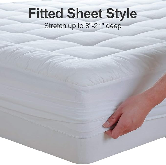 EASELAND Twin Size Mattress Pad Pillow Top Mattress Cover Quilted Fitted - Image 6