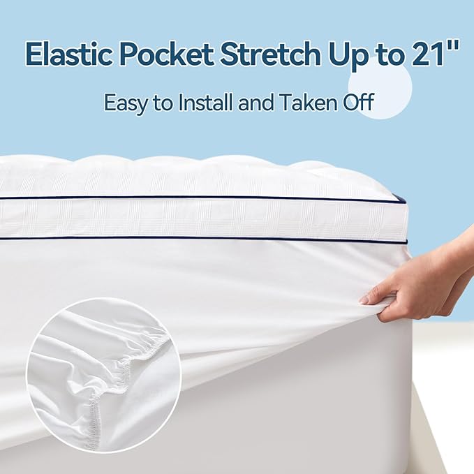 ABENE Mattress Topper for Back Pain Relief, Extra Thick Mattress Pad Pillowtop - Image 6