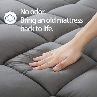 chopinmoon twin mattress topper for back pain, thick, side view