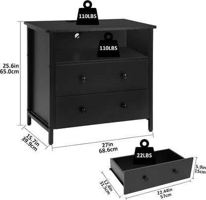 27" led nightstand set 2 with charging station shown in use