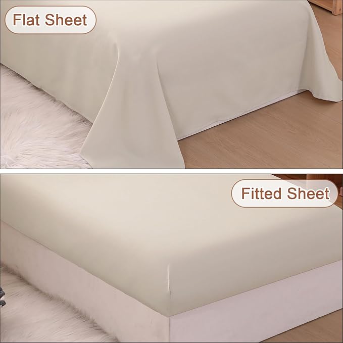 Wowelife Toddler Comforter Set for Girls, Pale Beige Toddler Bedding Set - Image 5
