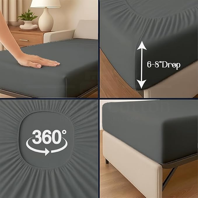 Sleeper Sofa 4 Piece Bed Sheet Set Premium Quality 100% Cotton 500 Thread Count - Image 9