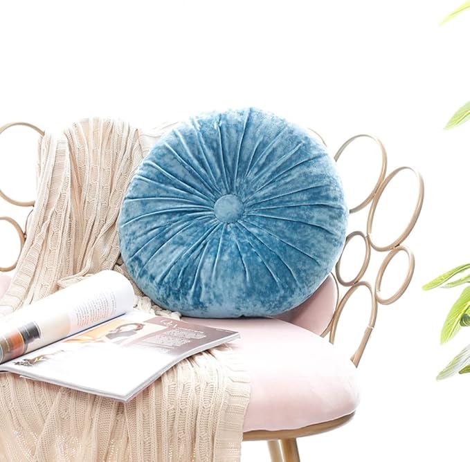 S_SSOY Round Throw Pillow for Couch Pumpkin Velvet Decorative Small Floor - Image 2