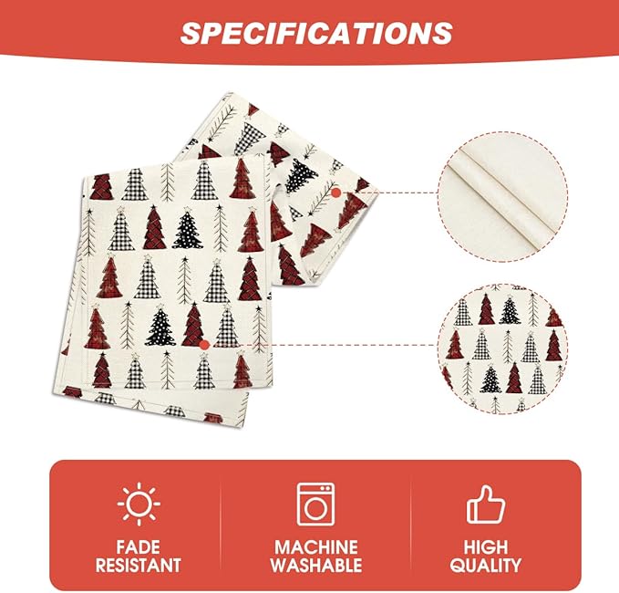 Artoid Mode Xmas Tree Christmas Table Runner, Seasonal Winter Kitchen Dining - Image 5