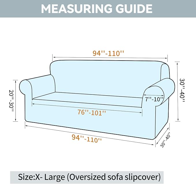 LURKA Stretch Oversized Sofa Slipcovers 1 Piece Couch Covers - Image 5