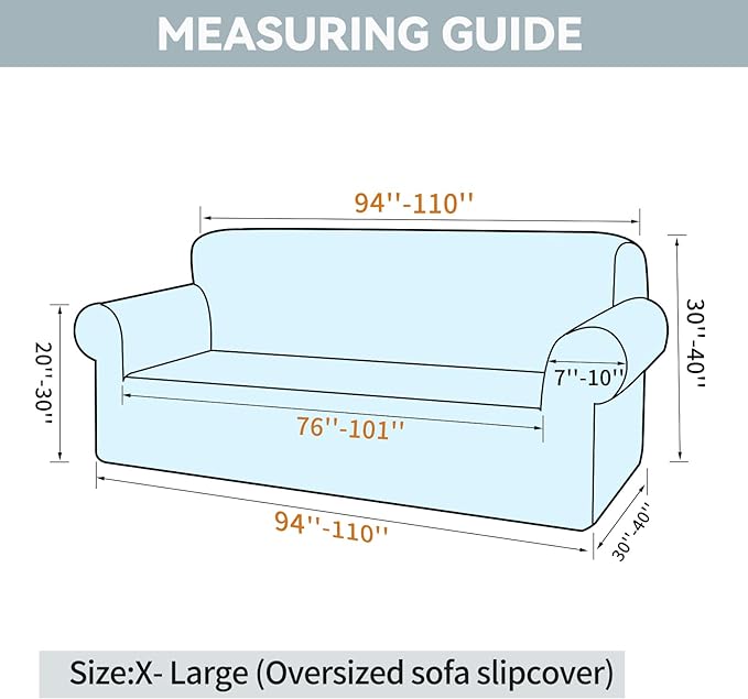 LURKA Stretch Oversized Sofa Slipcovers 1 Piece Couch Covers - Image 5