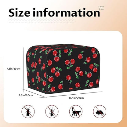 Red Black Cherry 2 Slice Toaster Cover, Waterproof Toaster Dust Cover Bread - Image 6