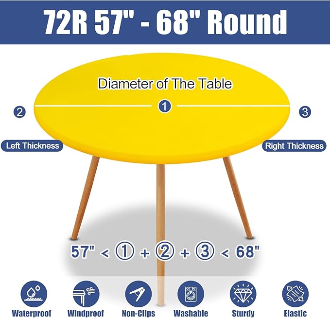 Round Spandex Tablecloth, Elastic Fitted Waterproof Tablecloths - Image 8