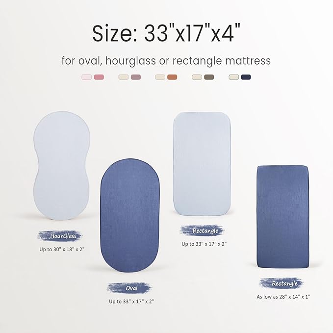 lulumoon Baby Muslin Bassinet Sheets: Cotton Bassinet Sheets Neutral - Image 2