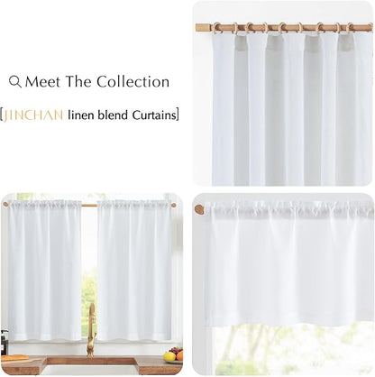 jinchan Linen Textured Tier Curtains 36 Inch - Image 7
