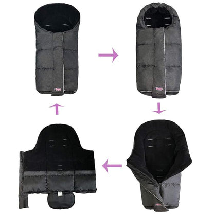 German Designed Winter Tour Waterproof Stroller Footmuff, Width Adjustable - Image 4