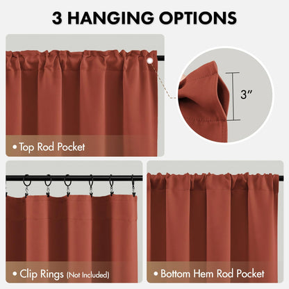 miulee fall decor terracotta blackout bedroom curtains 63", package contents