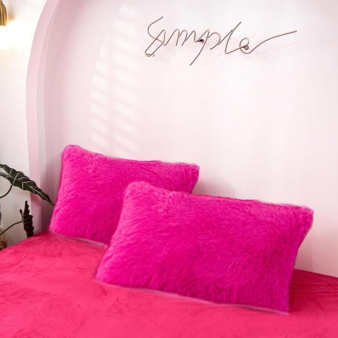 MorroMorn Decorative Pillows Covers, 2 Packs Faux Fur Pillow Cases, Luxury by MorroMorn