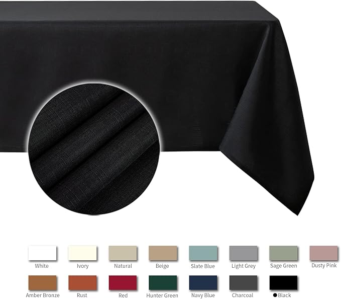 maxmill Slubby Texture Tablecloth Water Resistance Antiwrinkle Spillproof Soft - Image 4
