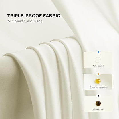 Anmao Non-See-Through Cream Privacy Semi Sheer Curtains - Image 3