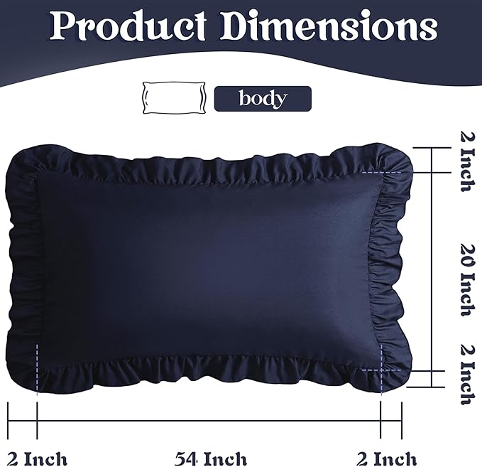 KKJIAF Ruffle Body Pillow Cases Set of 1, Ruffled Pillow Covers - Image 3