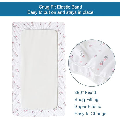 Girl Crib Sheets 2-Pack, Fitted 52'' x 28'' - Image 7