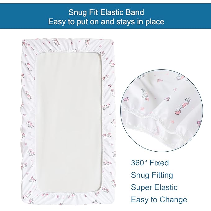 Changing Pad Cover for Girls 2 Pack, Comfy & Breathable Changing Table Cover - Image 5