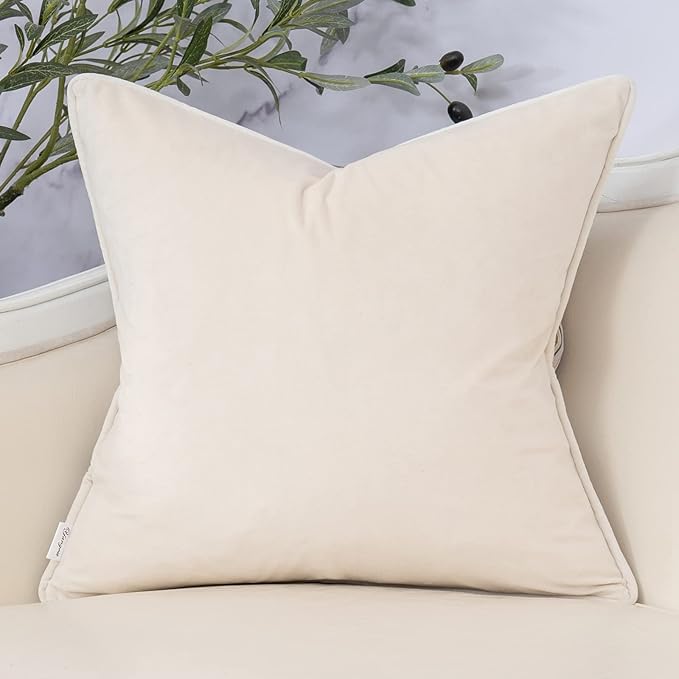 Yangest Beige Striped Throw Pillow Cover Multicolor Velvet Cushion Cover Modern - Image 2