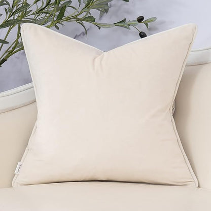 Yangest Beige Striped Throw Pillow Cover Multicolor Velvet Cushion Cover Modern - Image 2