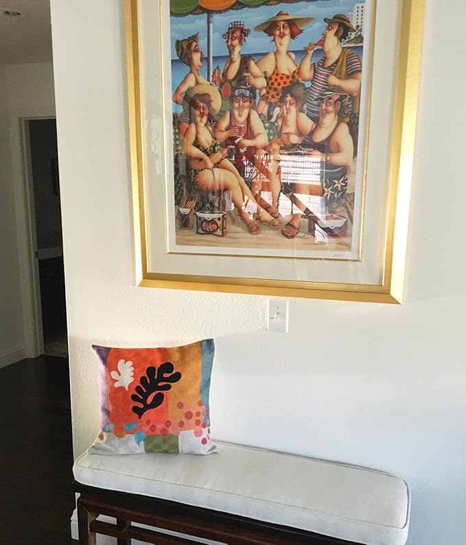 Matisse Coral Pillow Cover | Orange Modern Pillows | Modern Chair Cushion| - Image 3