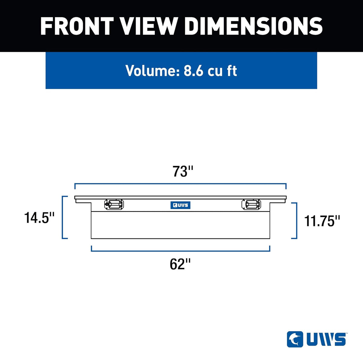 uws ec10611 pull handle 72-inch heavy-wall aluminum truck, close-up detail