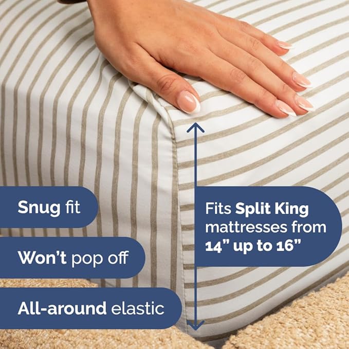 Split Head King Sheet Set – 4 Piece Flex Split Top King Sheets - Image 4