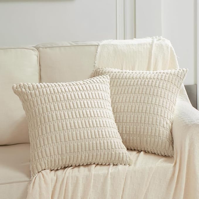 Fancy Homi 4 Packs Boho Cream Decorative Throw Pillow Covers 20x20 Inch - Image 6