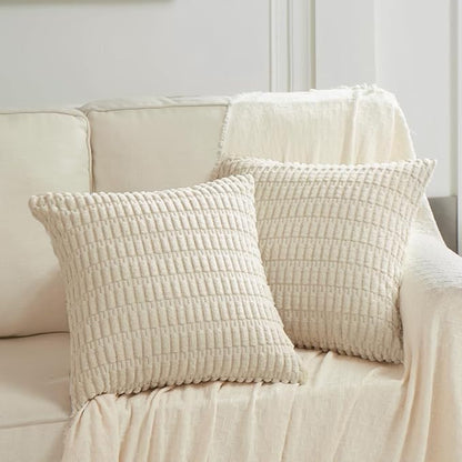 Fancy Homi 4 Packs Boho Cream Decorative Throw Pillow Covers 20x20 Inch - Image 6