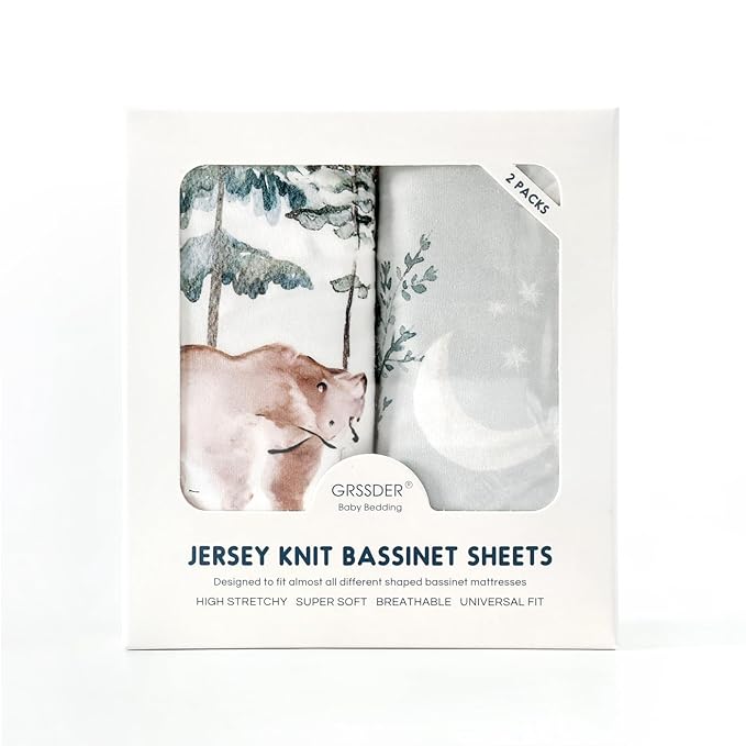 Stretchy Bassinet Mattress Sheets, Ultra Soft Bassinet Sheet 2 Pack, Universal - Image 7