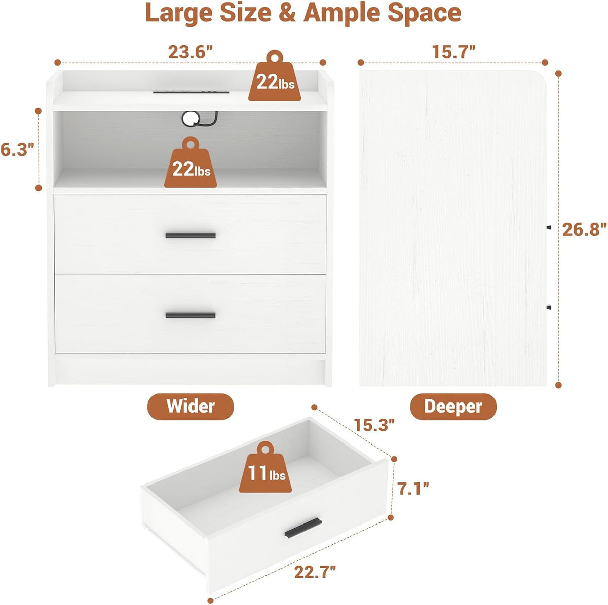 aheaplus nightstands set of 2, bedside table with on a desk or shelf