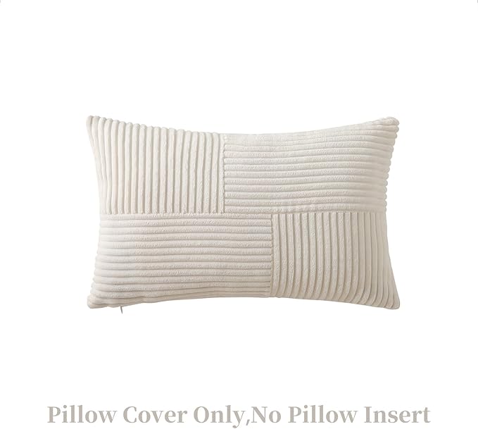 Cream Lumbar Throw Pillow Covers 14x24 inch, Farmhouse Home Decor, Boho - Image 6